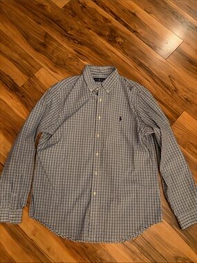 Polo by Ralph Lauren Navy and White Check Button-Down Shirt
